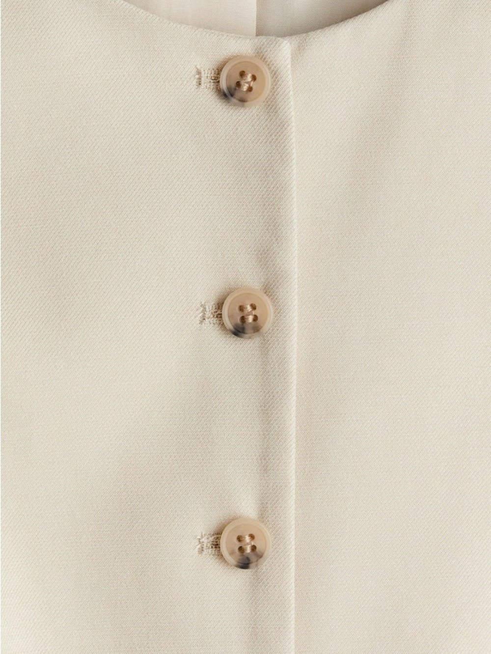 NWT, H&M Fully Lined Long Fitted Suit Vest in Woven Fabric, Light Beige, Size L - Picture 2 of 12